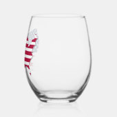 アメリカ国旗と地図と紅白と星空 ステムなしワイングラス (左)