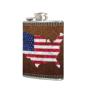 アメリカ国旗と地図 フラスク (左)