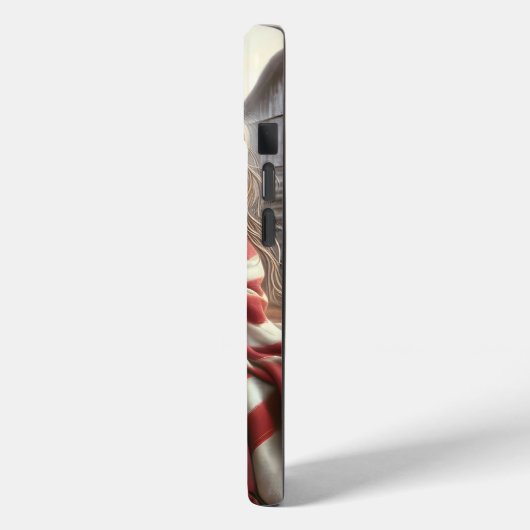 アメリカ国旗と子猫を持つ女の子 Case-Mate iPhoneケース (裏面 / 左)