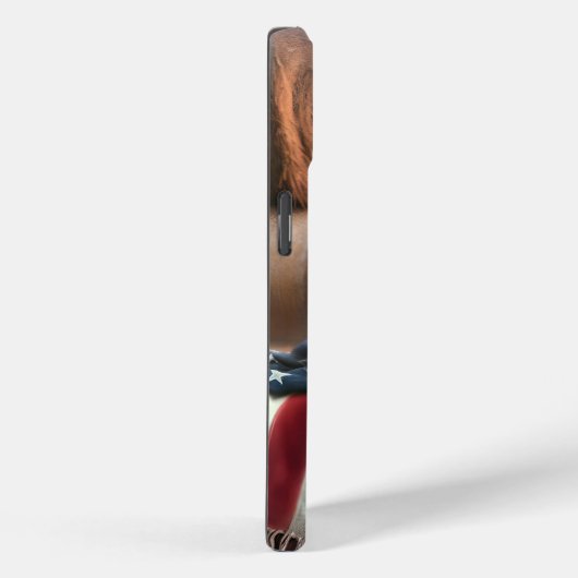 アメリカ国旗と子猫を持つ女の子 Case-Mate iPhoneケース (裏面 / 右)