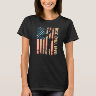 アメリカ国旗と家族と過ごす最高のパパ ヴィンテージ Fa 用 Tシャツ