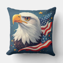 アメリカ国旗と愛国的なキャラクター鷲