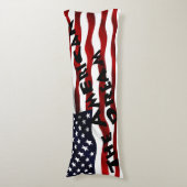 アメリカ国旗と文字 ボディピロー (正面縦)