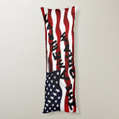 アメリカ国旗と文字 ボディピロー (裏面 (縦))