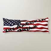 アメリカ国旗と文字 ボディピロー (正面)
