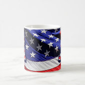 アメリカ国旗と文字「A」(両側マグ) コーヒーマグカップ (中央)