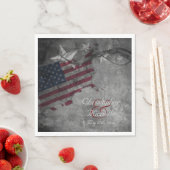 アメリカ国旗と星結婚の スタンダードランチョンナプキン (インサイチュ)