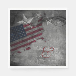 アメリカ国旗と星結婚の スタンダードランチョンナプキン