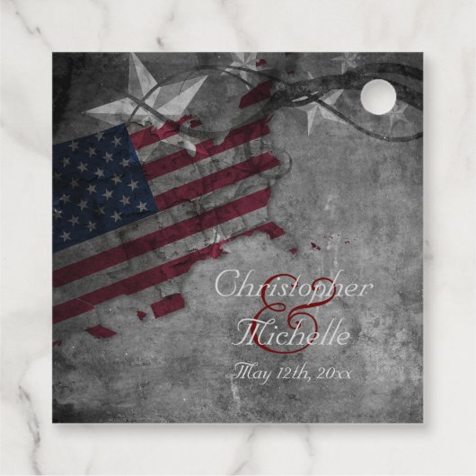 アメリカ国旗と星結婚の フェイバータグ (裏面)