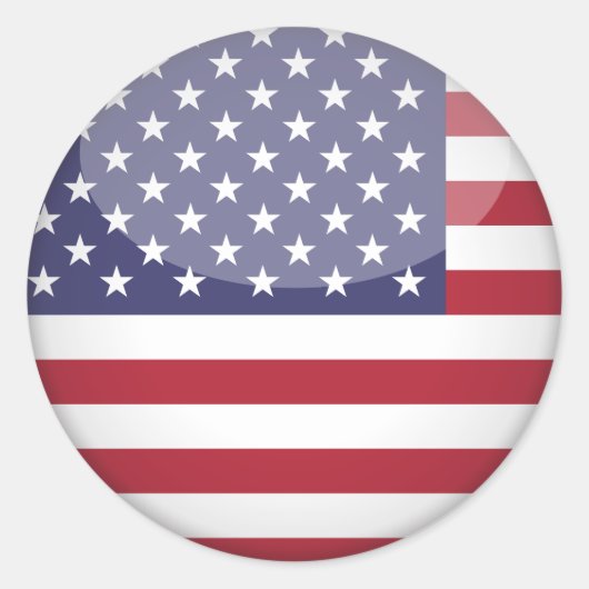 アメリカ国旗と星 ラウンドシール (正面)