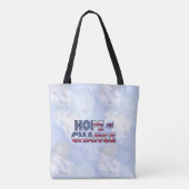 アメリカ国旗と氷の色の文字 トートバッグ (裏面)