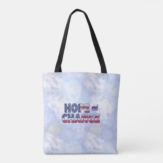 アメリカ国旗と氷の色の文字 トートバッグ (裏面)