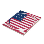 アメリカ国旗と神の祝福わが家文字アートデザイン タイル (側面)
