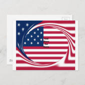 アメリカ国旗と神の祝福わが家文字アートデザイン ポストカード (正面/裏面)