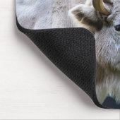 アメリカ国旗と稲妻を持つ白いバッファロー マウスパッド (コーナー)