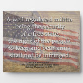 アメリカ国旗と第2条修正条項 フォトプラーク (正面)