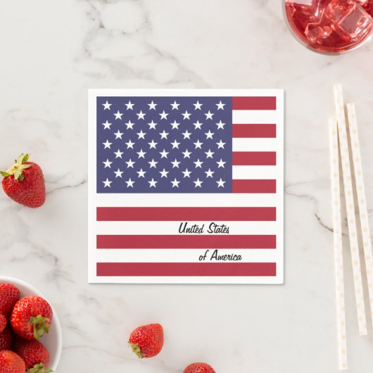アメリカ国旗と統一された州パーティー/スポーツファンUSA スタンダードカクテルナプキン (インサイチュ)