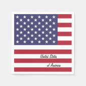 アメリカ国旗と統一された州パーティー/スポーツファンUSA スタンダードカクテルナプキン (正面)