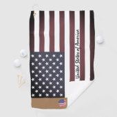 アメリカ国旗と統一された州モノグラムのUSAゴルフ ゴルフタオル (インサイチュ)