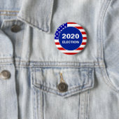 アメリカ国旗と編集可能な2020年選挙テキスト 缶バッジ (インサイチュ)