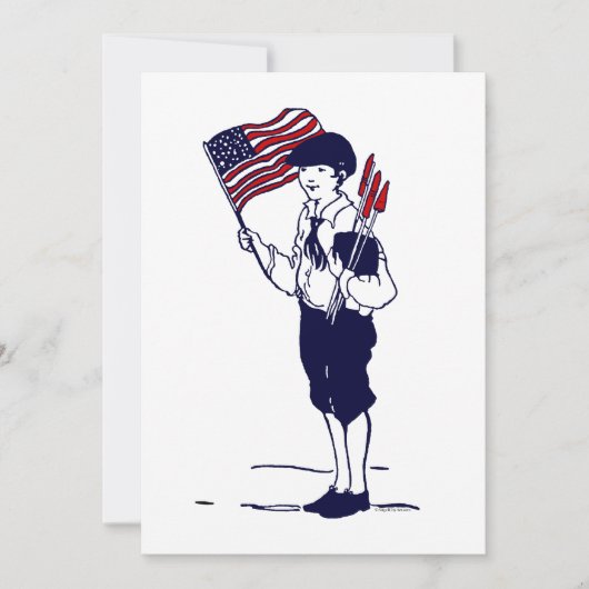 アメリカ国旗と花火の少年 (正面)