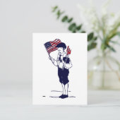 アメリカ国旗と花火の少年 ポストカード (スタンド正面)