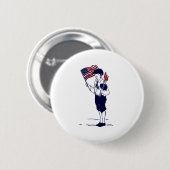 アメリカ国旗と花火の少年 缶バッジ (正面&裏面)