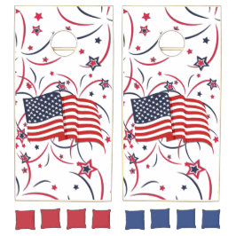 アメリカ国旗と花火