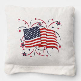 アメリカ国旗と花火