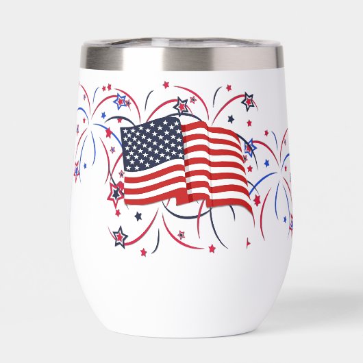 アメリカ国旗と花火 (背面)