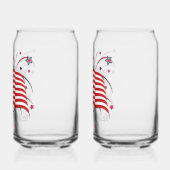 アメリカ国旗と花火 ガラス缶 (左)