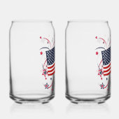 アメリカ国旗と花火 ガラス缶 (右)