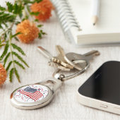 アメリカ国旗と花火 キーホルダー (側面)