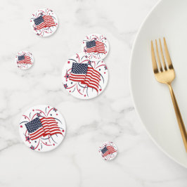 アメリカ国旗と花火 コンフェッティ