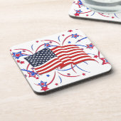 アメリカ国旗と花火 コースター (左側)