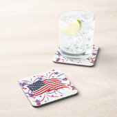 アメリカ国旗と花火 コースター (右側)