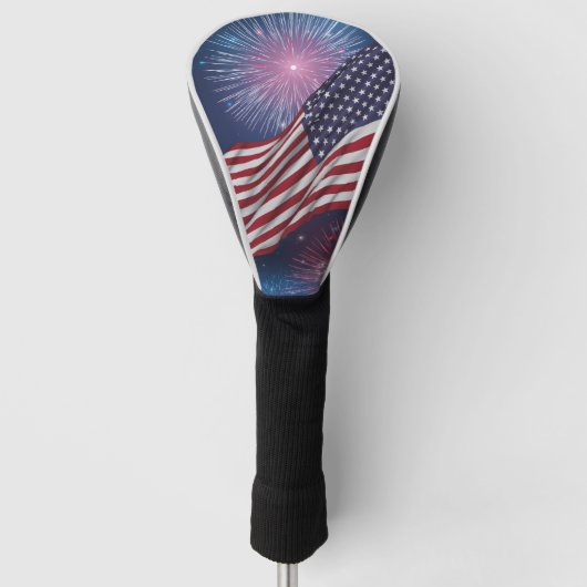 アメリカ国旗と花火 ゴルフヘッドカバー (正面)