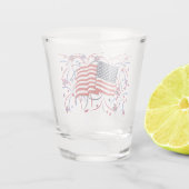 アメリカ国旗と花火 ショットグラス (裏面)