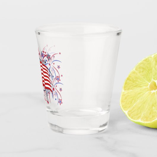 アメリカ国旗と花火 ショットグラス (右)