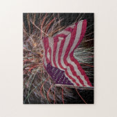 アメリカ国旗と花火 ジグソーパズル (縦)