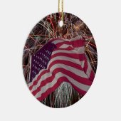 アメリカ国旗と花火 セラミックオーナメント (右)