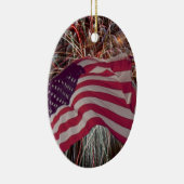 アメリカ国旗と花火 セラミックオーナメント (右)