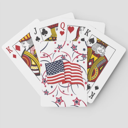 アメリカ国旗と花火 トランプ (裏面)