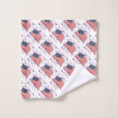 アメリカ国旗と花火 バスタオルセット (ウォッシュタオル)