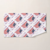 アメリカ国旗と花火 バスタオルセット (ハンドタオル)