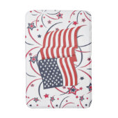 アメリカ国旗と花火 バスマット (正面縦)