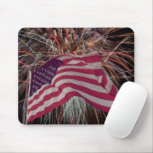 アメリカ国旗と花火 マウスパッド (マウス)