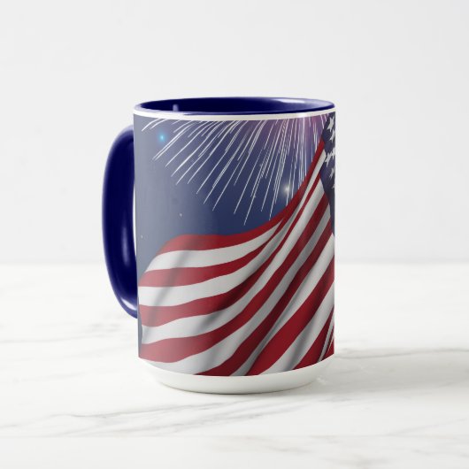 アメリカ国旗と花火 マグカップ (正面左)