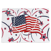 アメリカ国旗と花火 ラージペーパーバッグ (正面)