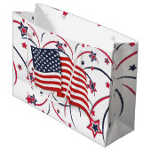 アメリカ国旗と花火 ラージペーパーバッグ (正面アングル)
